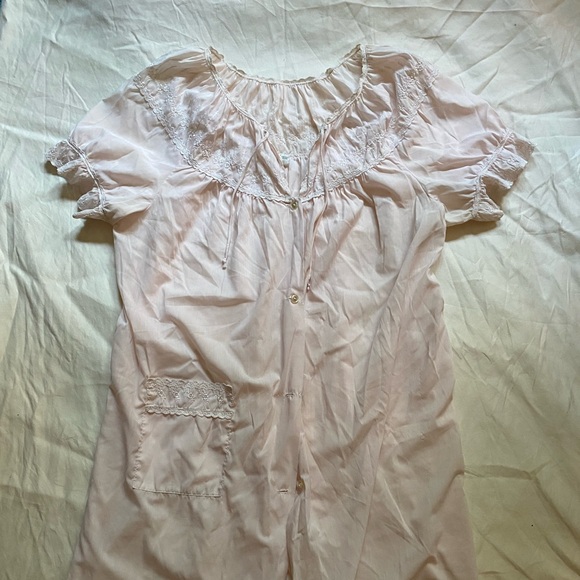 Vintage Pink Chemise Nightgown Soft Sleepwear With Lace Detailing Size Large - Picture 1 of 6